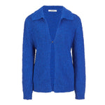 Boucle One Button Jacket in Royal Blue