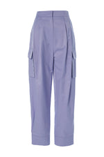 Cotton Blend Cargo Pant in Purple