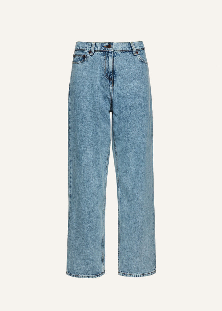 Loose Leg Denim Pants in Blue