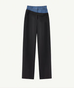 Double Waisted Pants in Black & Blue