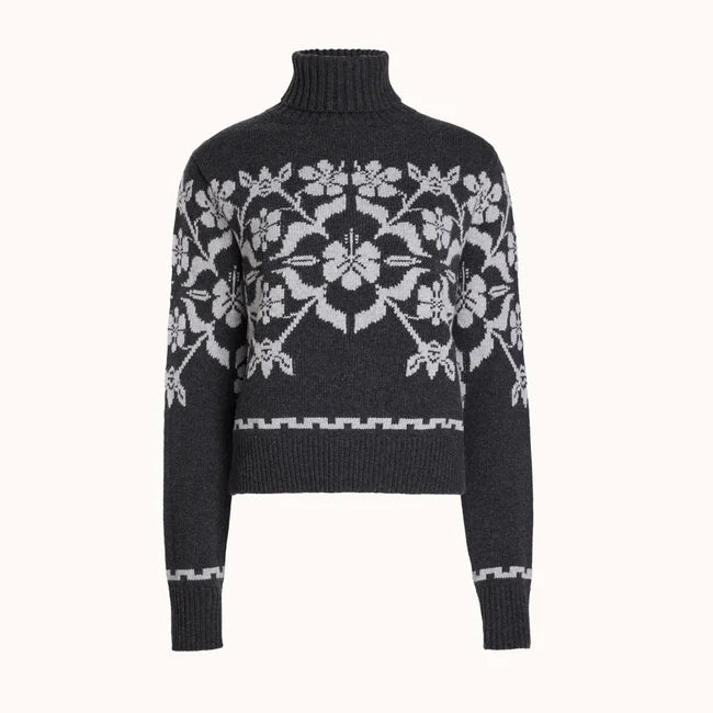 Zoe Fairisle Sweater in Charcoal Combo