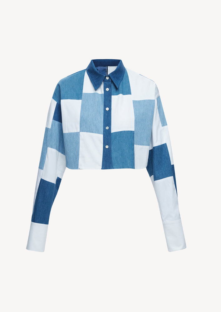 
            
                Load image into Gallery viewer, Patchwork Cropped Shirt
            
        