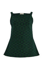 Asher Apron Top in Green Combo