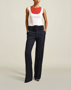 Genevieve Trouser (with Belt) in Navy