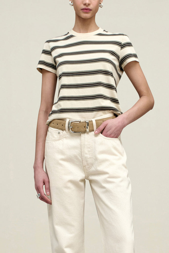 Kenzie T-Shirt in Mink Stripe