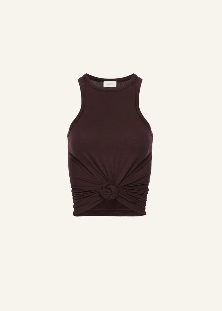 Knotted Tank Top in Brown