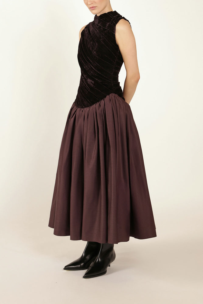 Arya Dress in Aubergine