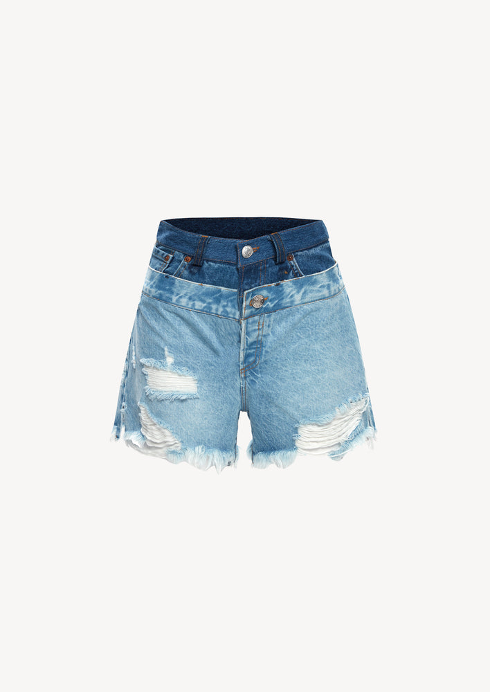 
            
                Load image into Gallery viewer, Double Waist Denim Shorts
            
        