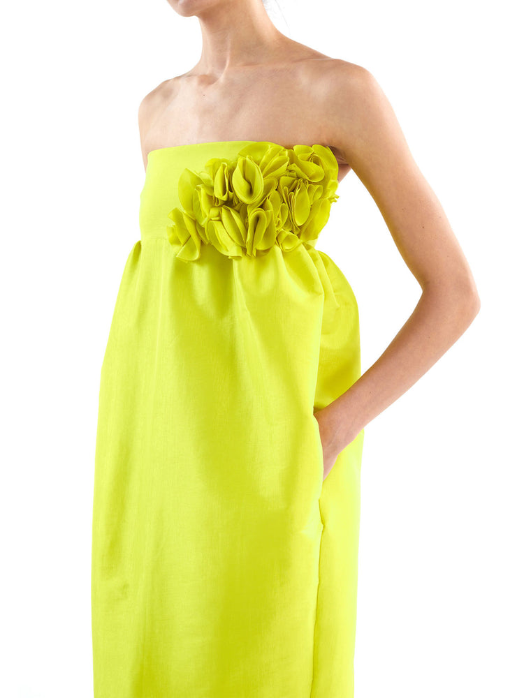 Rosetta Dress in Neon Yellow