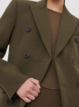 Double Breasted Coat in Military