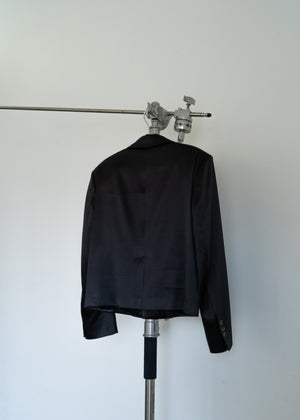 Black Boxy Cropped Jacket