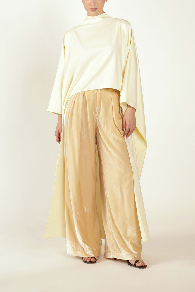 Lily Drop Hem Top in Cream Wool