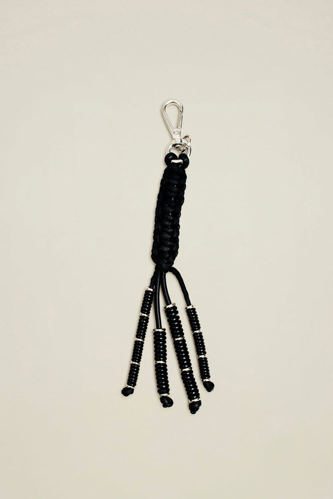 Leo Keyring in Black Leather