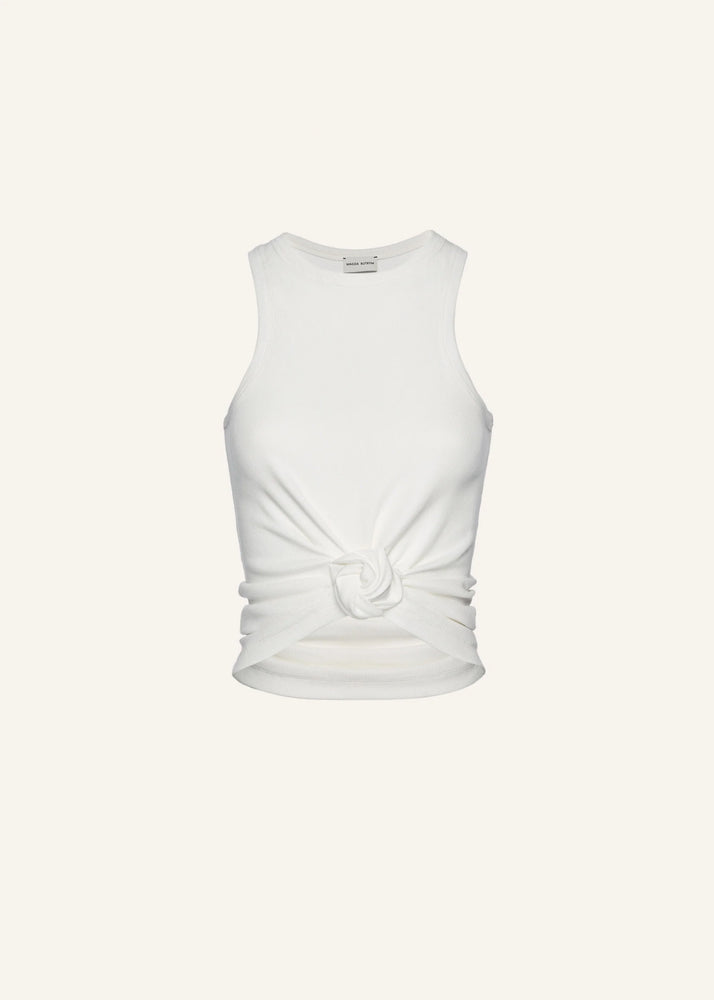 Knotted Tank Top in White