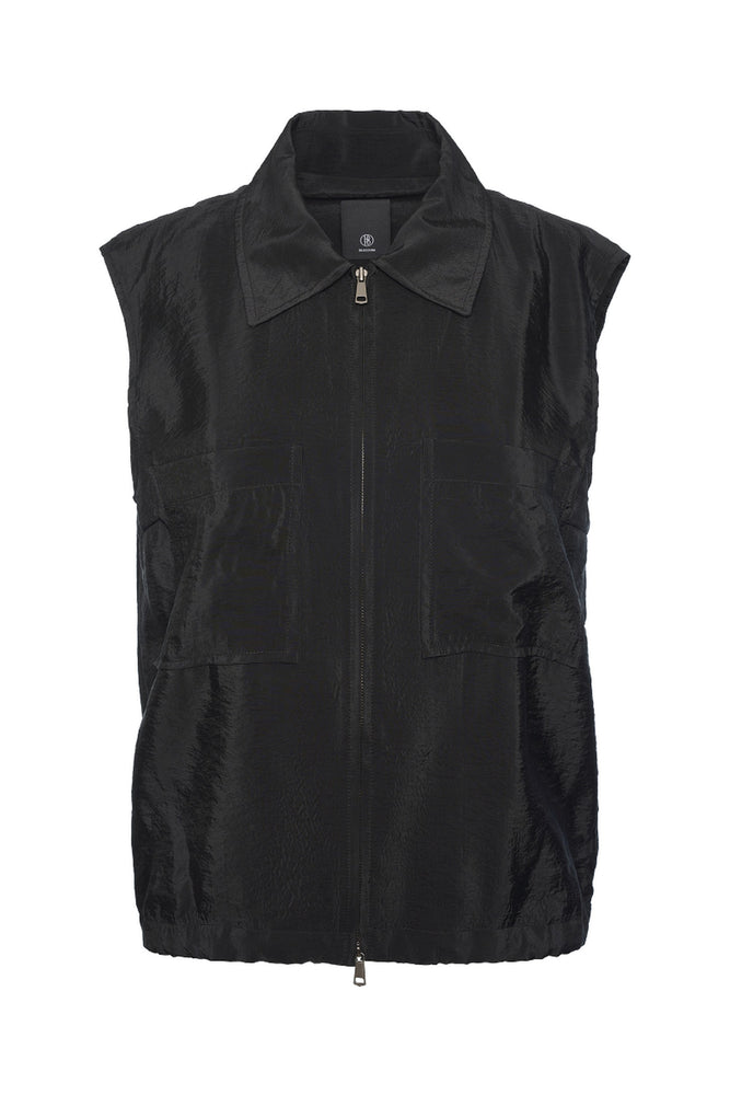 Zip Up Vest in Black