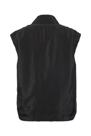 Zip Up Vest in Black