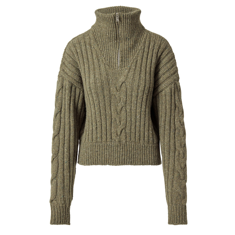 
            
                Load image into Gallery viewer, Quarter Zip Sweater in Khaki
            
        