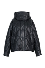 Faux Leather Shell Quilted Jacket