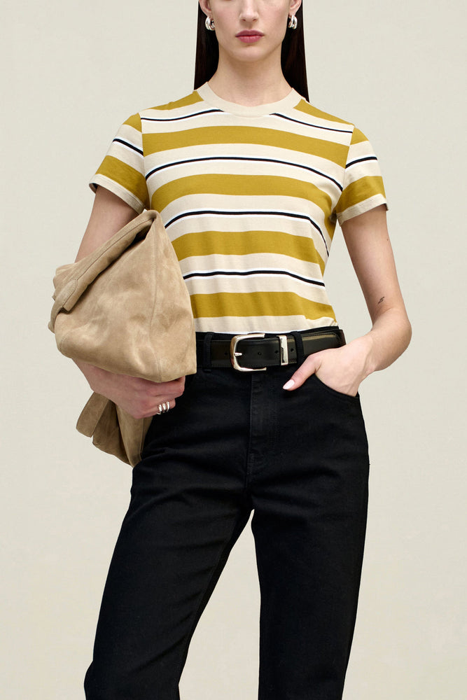Kenzie T-Shirt in Goldenrod Stripe