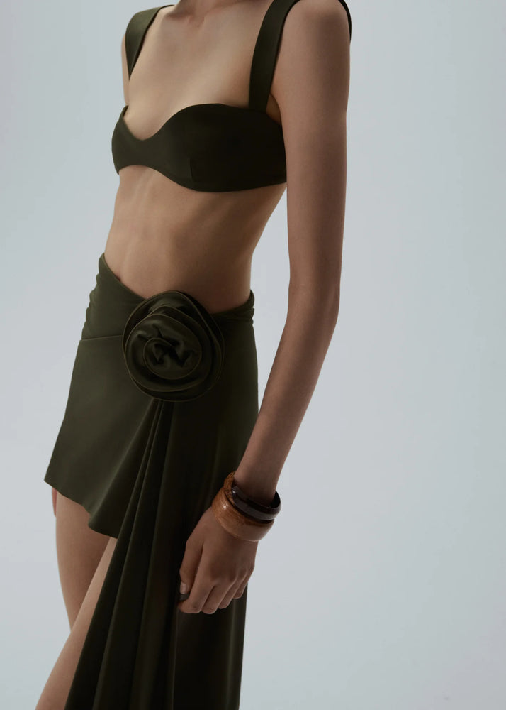 Asymmetrical Draped Swim Skirt