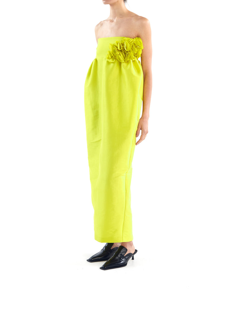 Rosetta Dress in Neon Yellow