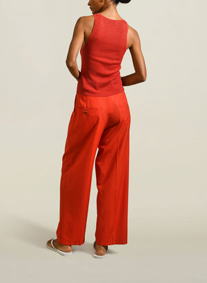 Houghton Pleated Trouser in Tomato