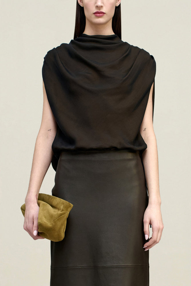 Naia Draped Top in Trapped Silk
