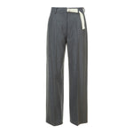 Canvas Point Wool Pants in Grey