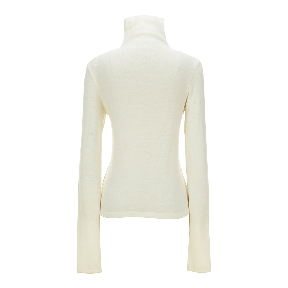 High Neck Wool Knit Top