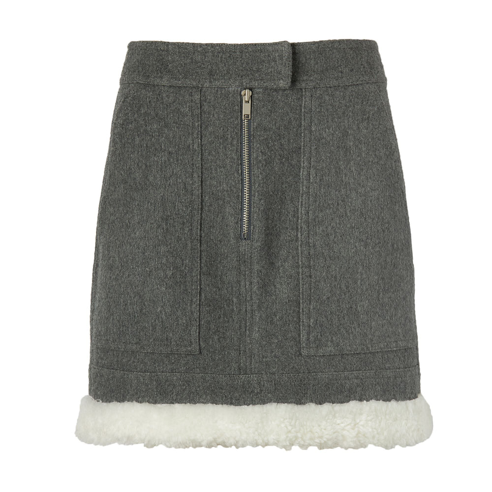 Wool Mini Skirt in Grey