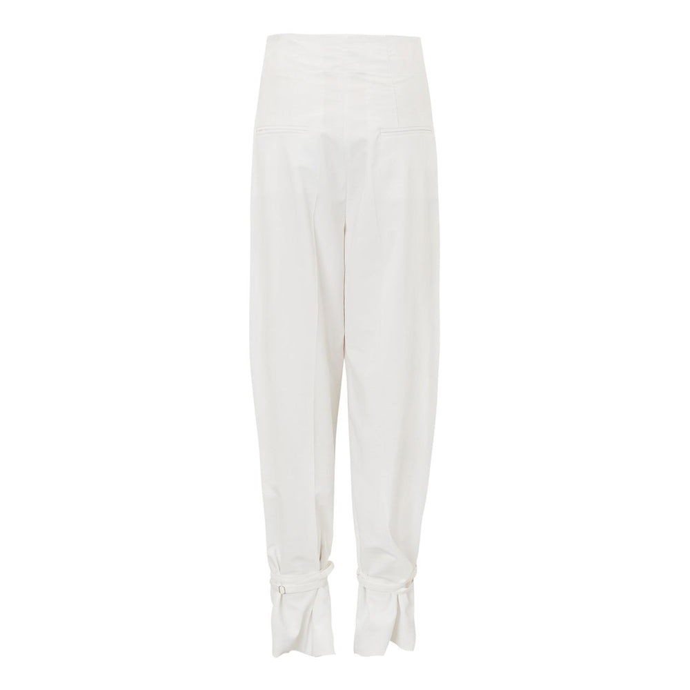 String Semi Wide Pants in White