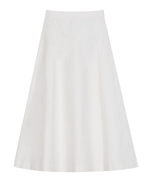 Flare Maxi Skirt in White