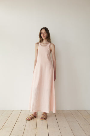 Linen Halter Dress in Pink