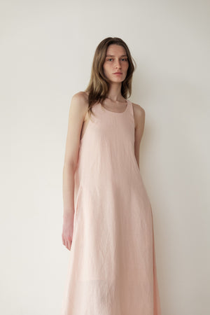 Linen Halter Dress in Pink