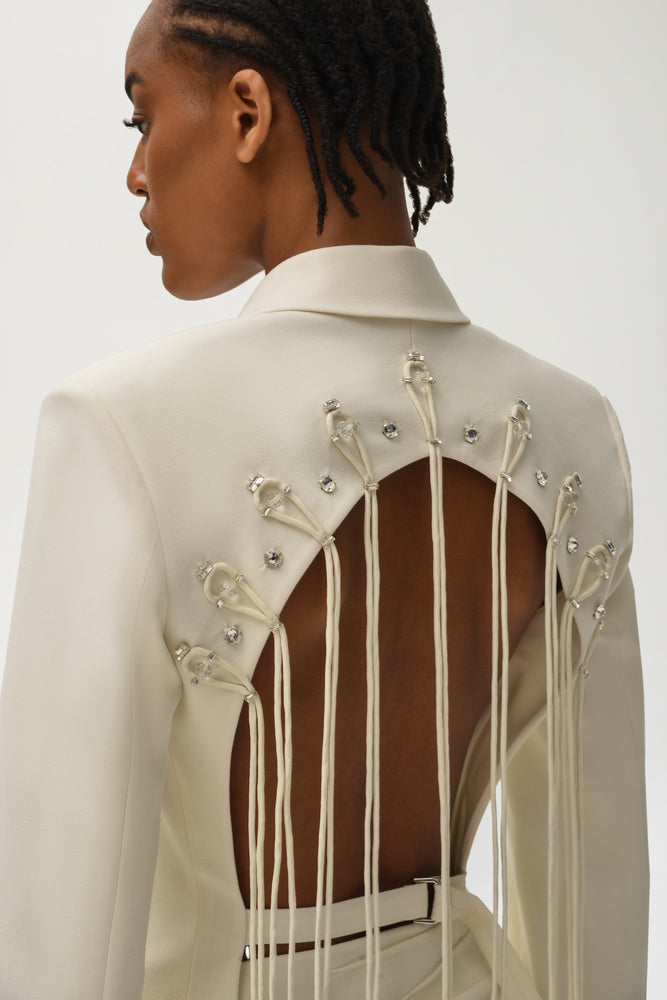
            
                Load image into Gallery viewer, Intricate Blazer in Cream
            
        