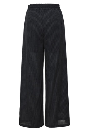 Black and White Thin Stripe String Pants