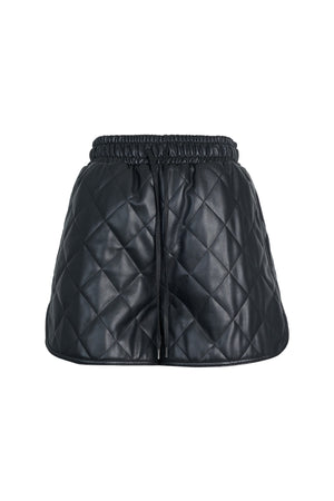 Faux Leather Shell Quilted Short