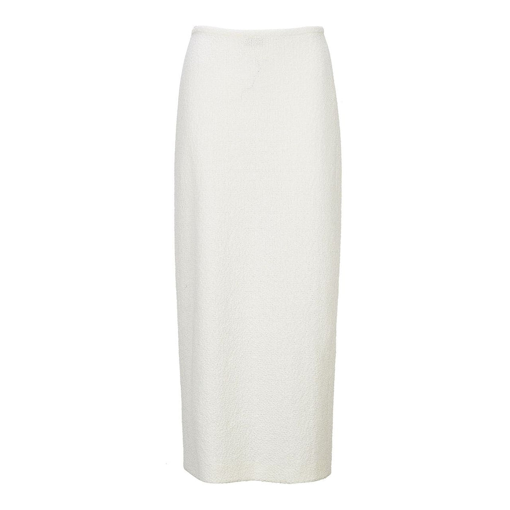 Tweedy Long Skirt in White