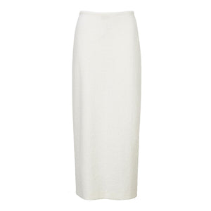 Tweedy Long Skirt in White