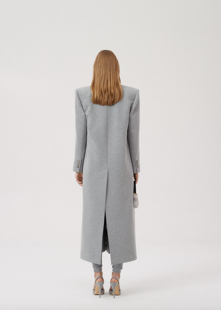 Double Breasted Cotton Coat in Grey