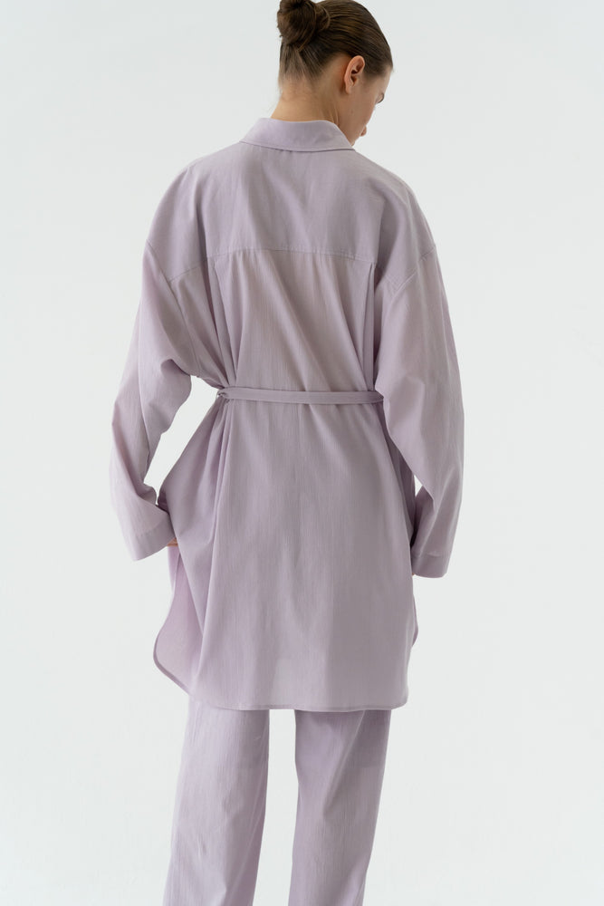 Wrinkle Long Shirt in Lilac