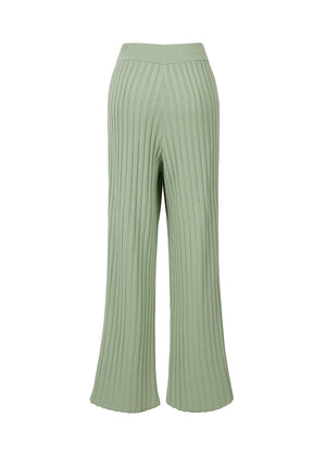 Ribbed Knit Pants in Mint