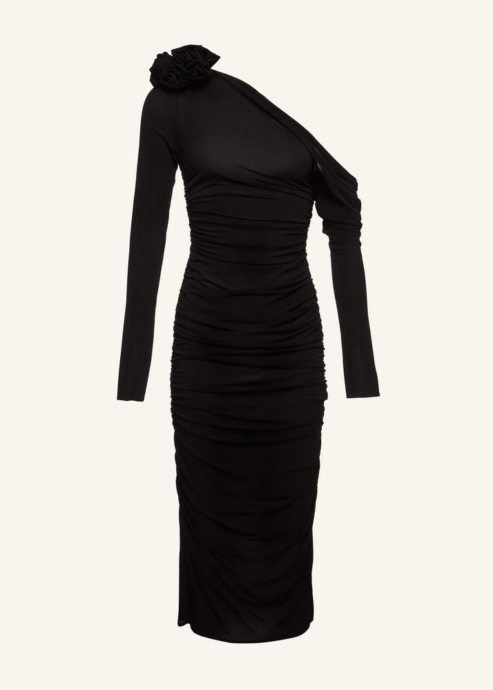 
            
                Load image into Gallery viewer, Off Shoulder Black Rose Dress
            
        