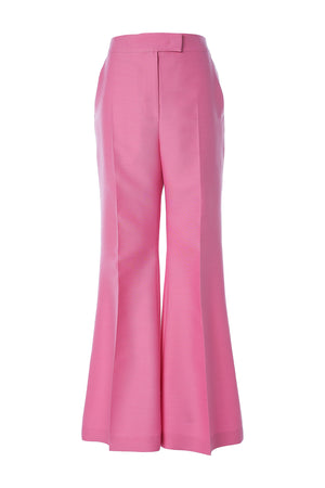 Wool & Silk Bootcut Pants in Pink