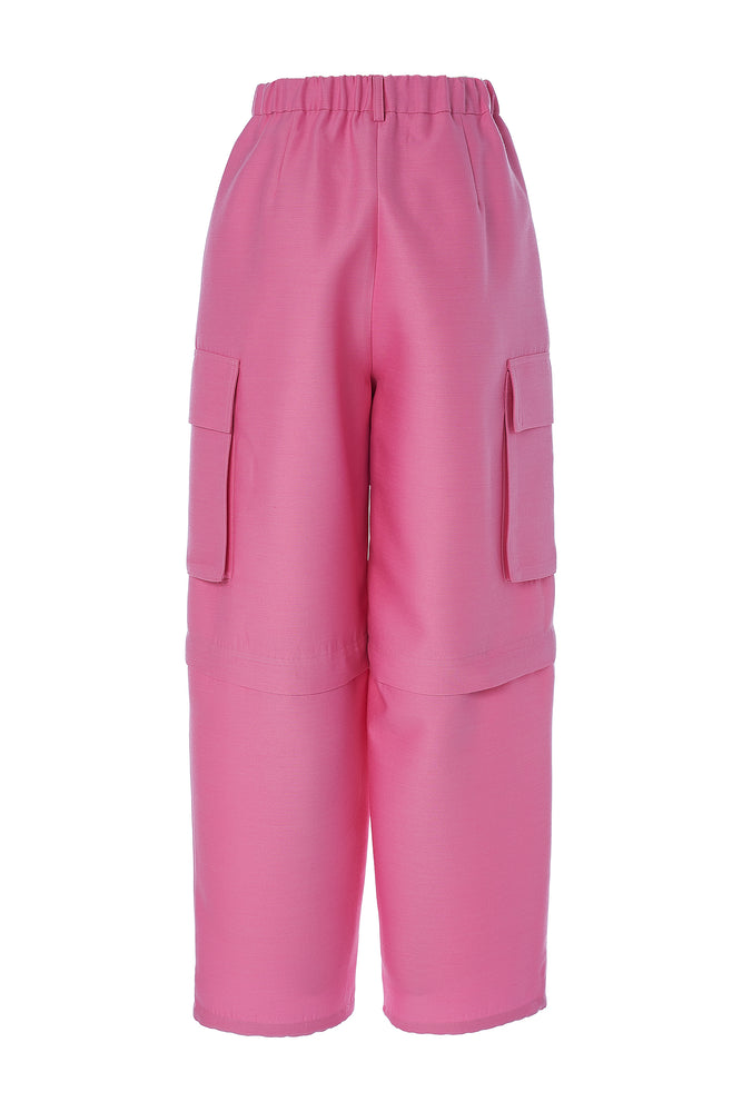 
            
                Load image into Gallery viewer, Wool &amp;amp; Silk Cargo Pants in Pink
            
        
