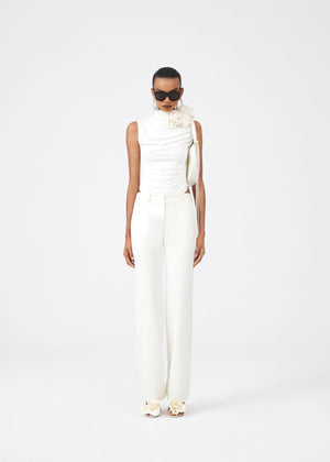 White Flare Trousers