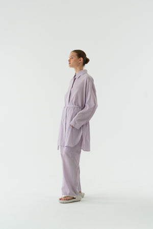 Wrinkle Long Shirt in Lilac