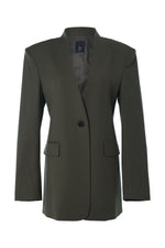The Stand Collar Jacket in Khaki
