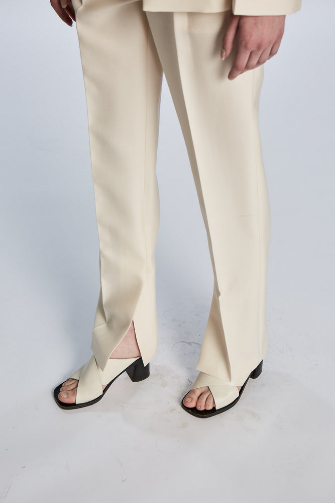 
            
                Load image into Gallery viewer, Slit Silk Pants in Cream
            
        