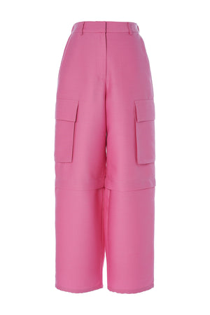 
            
                Load image into Gallery viewer, Wool &amp;amp; Silk Cargo Pants in Pink
            
        